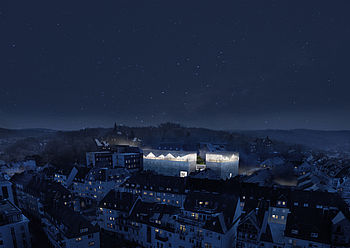 Entwurf für die Erweiterung des Siegerlandmuseums in Siegen vom Düsseldorfer Architekturbüro greeen! architects
