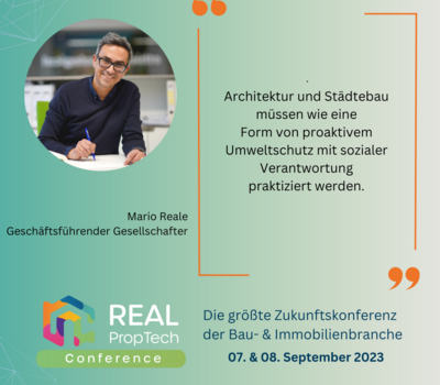 Mario Reale speaks at the REAL PropTech in Frankfurt am Main