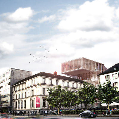 Entwurf von greeen! architects für den Umbau und Anbau des neuen Stadtmuseums in Kassel