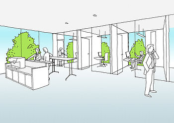 Design by the Düsseldorf based architects greeen! architects for the DHPG headquarters in Bonn