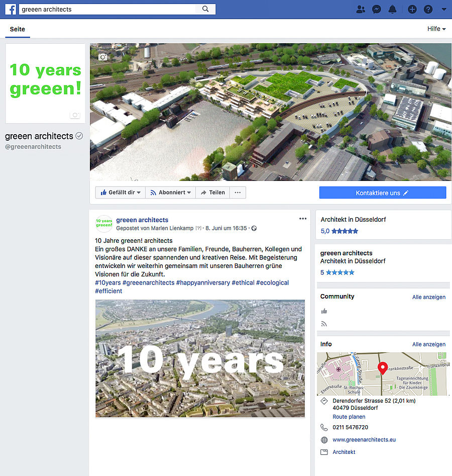 You can find greeen! architects at Facebook