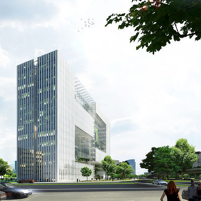 Ökologisches Bürogebäude in Düsseldorf