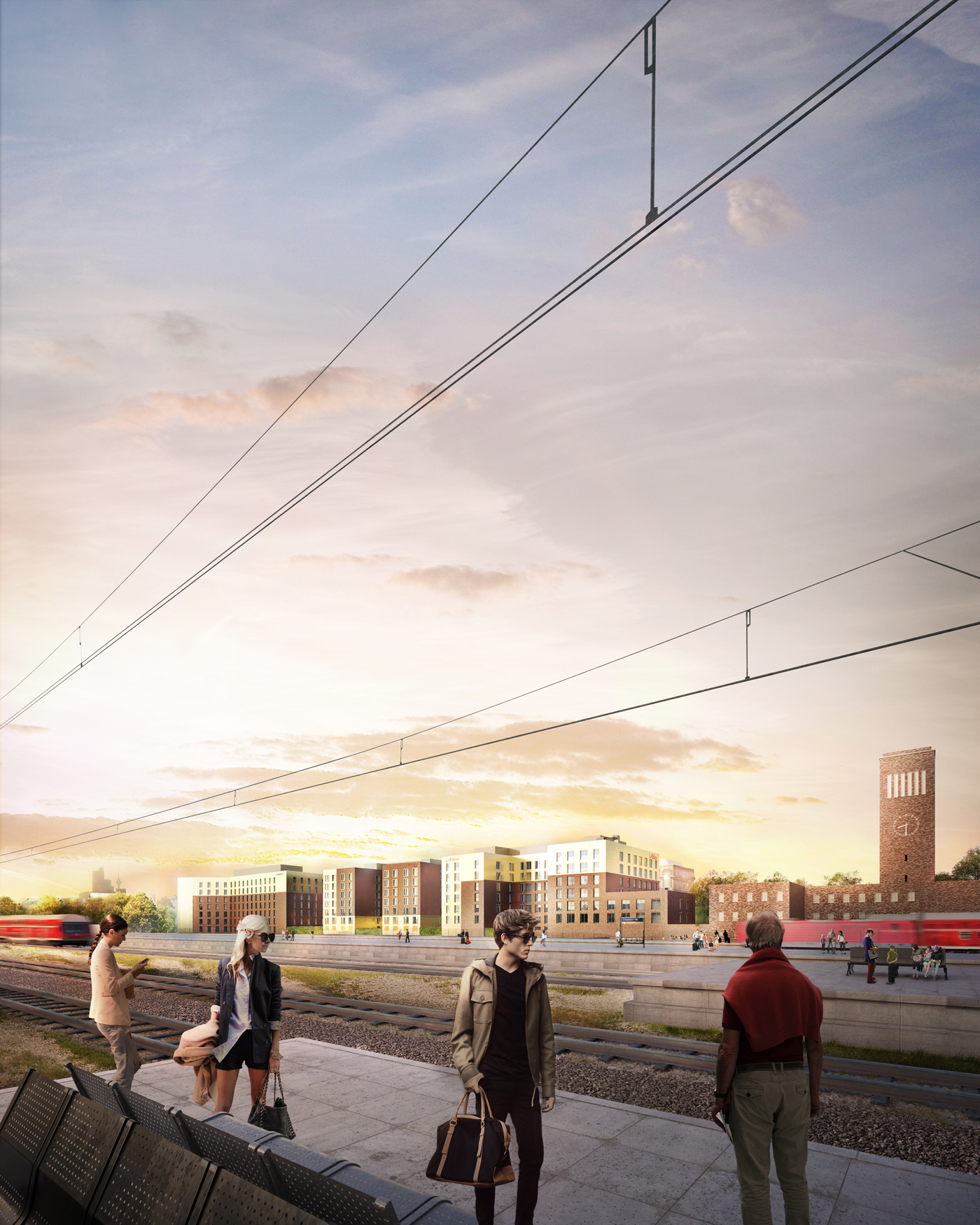 Planung des Neubaus von drei Hotels am Düsseldorfer Hauptbahnhof durch die Düsseldorfer Architekten greeen! architects